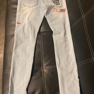 Ksubi Light Blue Jeans with Red Accents